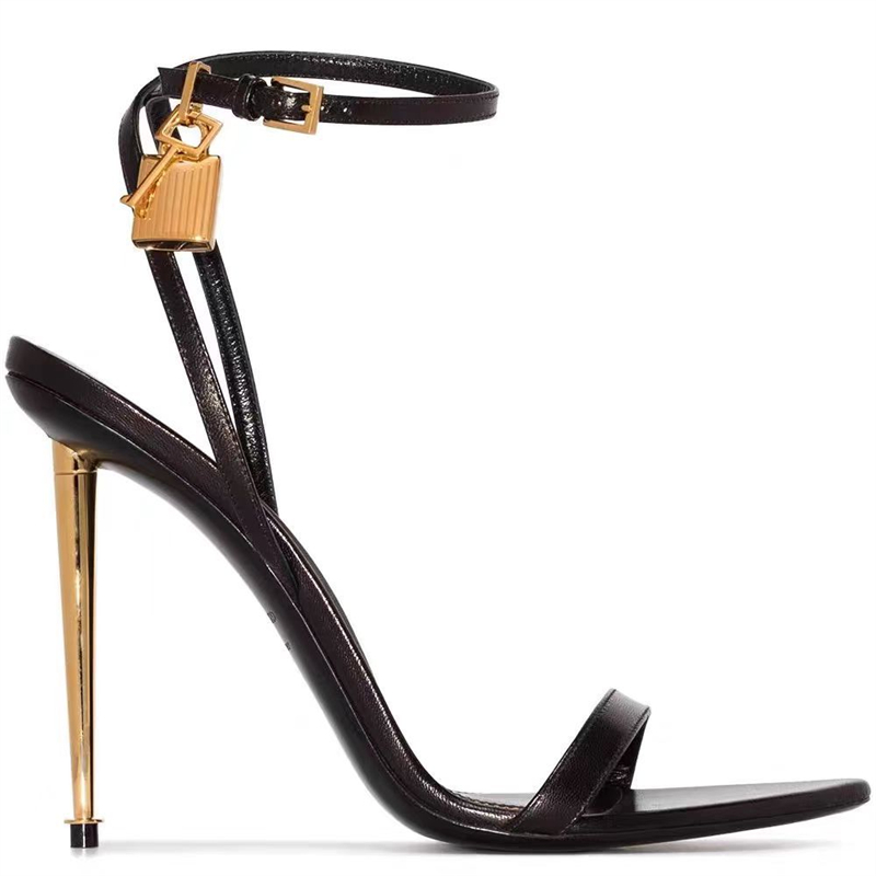 Casual Sandal Leather - Sandały damskie z paskiem i klamrą,
