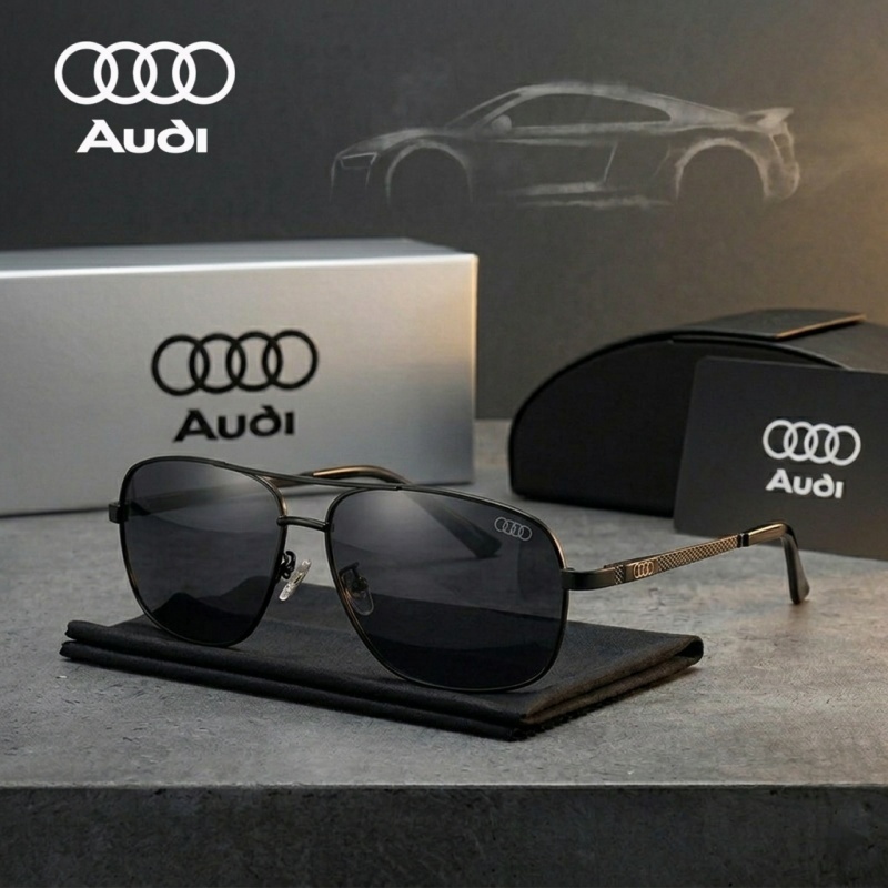 Sunglasses Aviator Polarized - Luksusowe okulary przeciwsłoneczne AUDI, polaryzacyjne, kwadratowe,