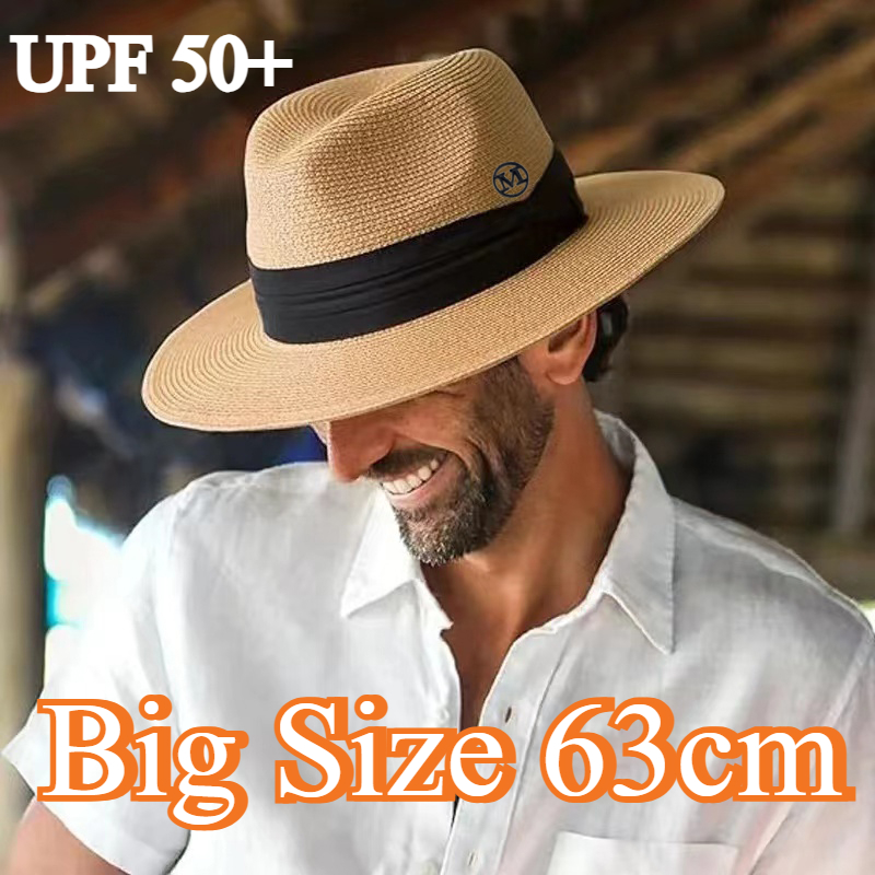 Bucket Hat Straw - Duży Rozmiar XL 63cm Podróżny Kapelusz