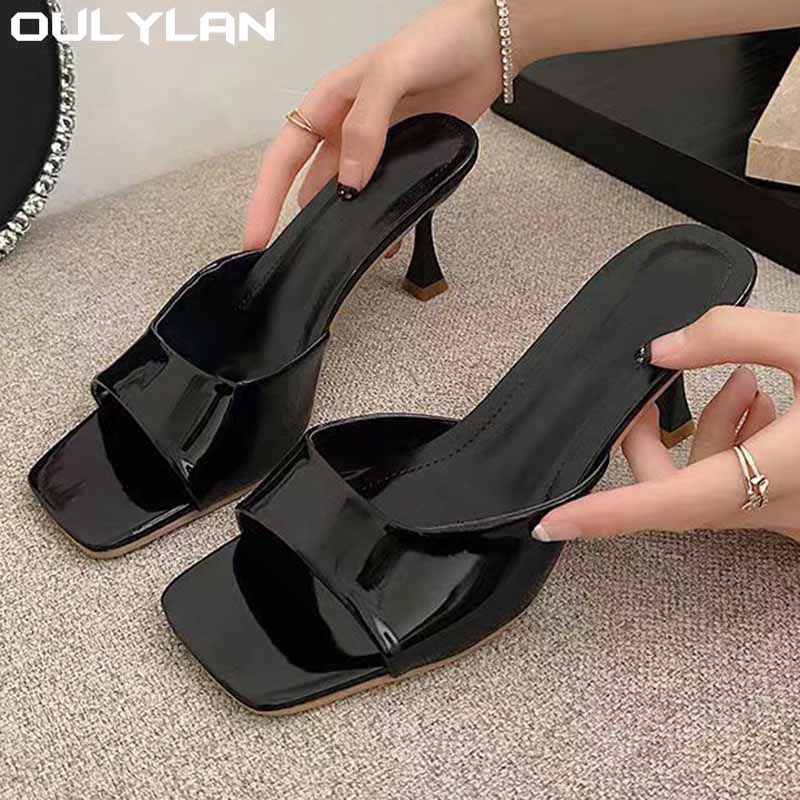 Casual Sandal Leather - Damskie letnie klapki damskie Lakierowana skóra