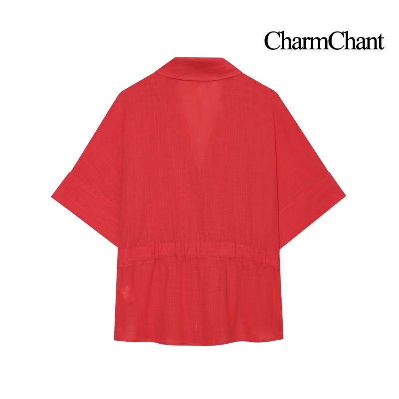 CHARMCHANT Damski dwuczęściowy – Short Linen Drawstring recenzja i cena