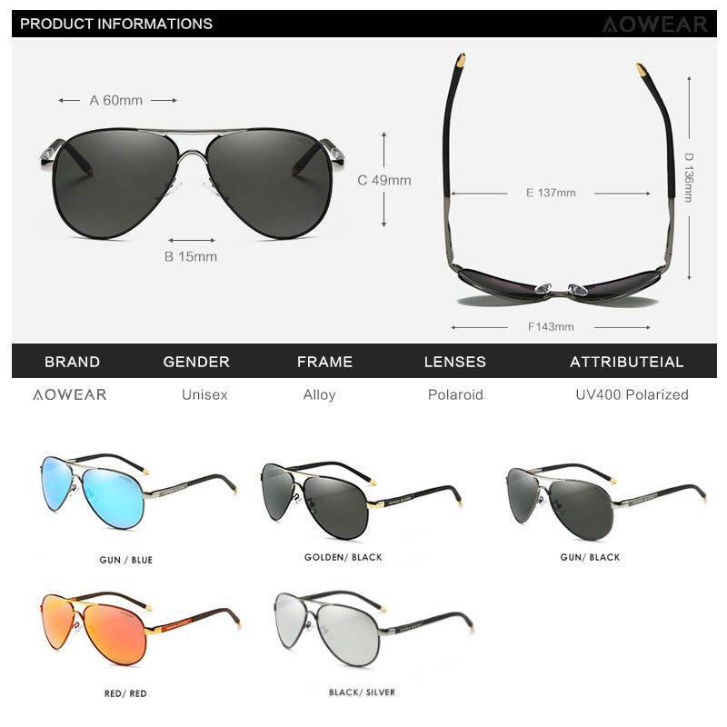 AOWEAR męskie okulary przeciws – Sunglasses Aviator Polarized recenzja i cena