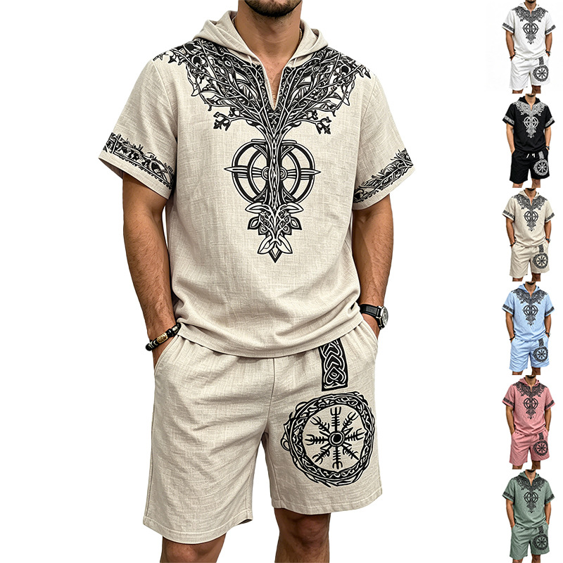 Męski zestaw letni: bluzka z k – Short Linen Drawstring recenzja i cena